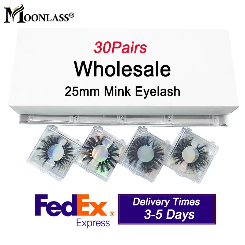 Mink Eyelashes Bulk False Lashes 30 Pairs Full Strip Luxury Eyelashes 25mm Make Up Beauty Dramatic Long 3D Mink Lashes