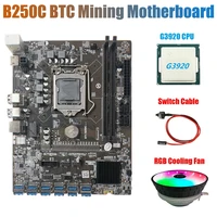 b250c btc mining motherboard with rgb cpu fang3920 cpuswitch cable 12 pcie to usb3 0 gpu slot lga1151 support ddr4 ram