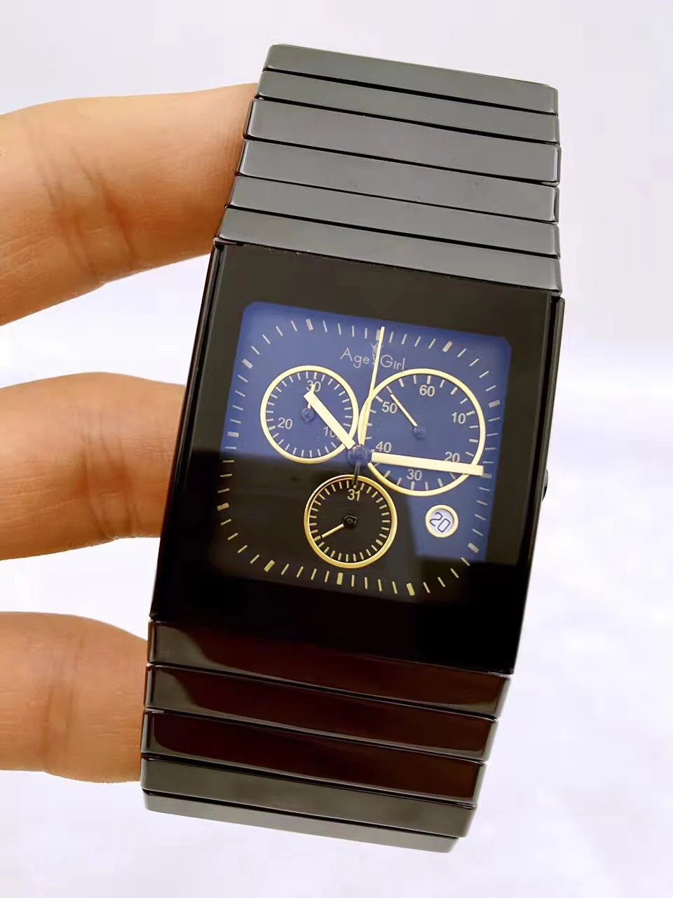 

Men Classic Ceramic Quartz Chronograph Watch Women Square XL Dress Wristwatches Lovers HIGH-TECH Ceramica High Quality