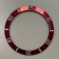 38mm aluminum bezel replacement watch bezel for wristwatch repair part redcoffee color
