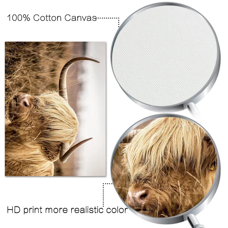 

Nature Haystack Landscape Animal Yark Canvas Poster Nordic Wall Art Wild At Heart Print Painting Scandinavian Home Decor Picture