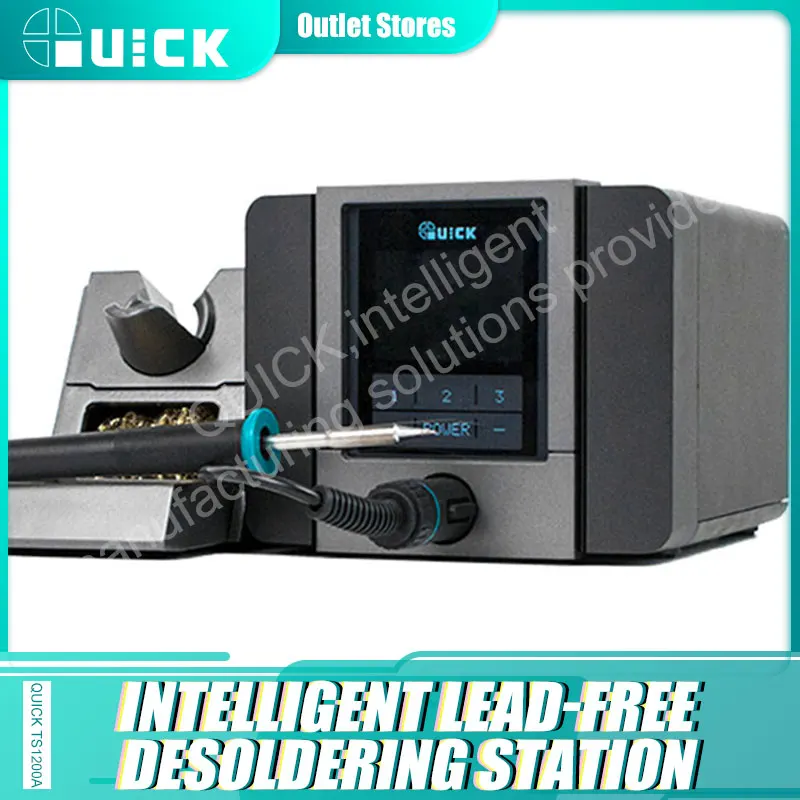 

Quick TS1200A Lead Free BGA Soldering Iron Station LED Display with One Soldering Tip for Phone Motherboard Repair
