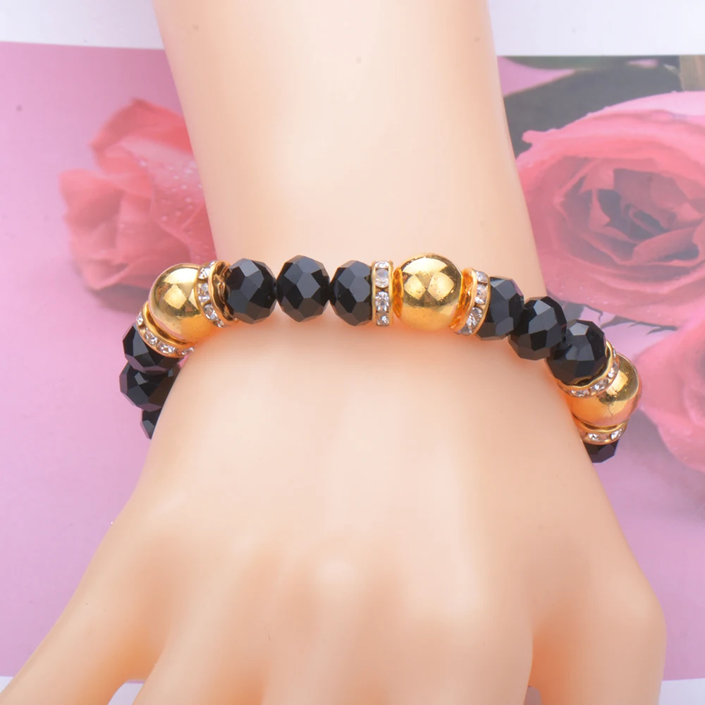 10 шт./лот браслет из стекла и камня круглые бусины браслеты Женские Ювелирные