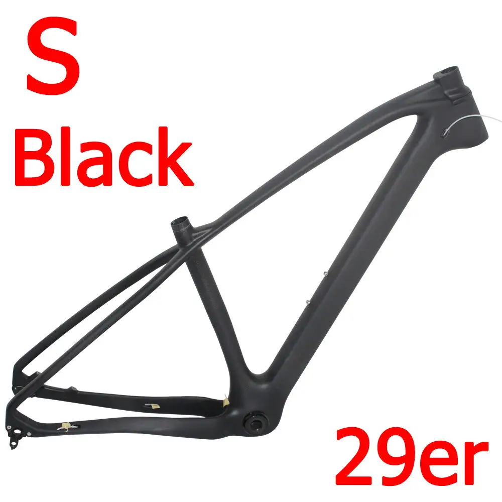 S -Black TRIFOX горный углерода велосипед рама 15,5/17/19 дюймов MTB углеродная рама 29er горный велосипед рама+ сиденье зажим+ гарнитура 2 года гарантии - Цвет: S -Black