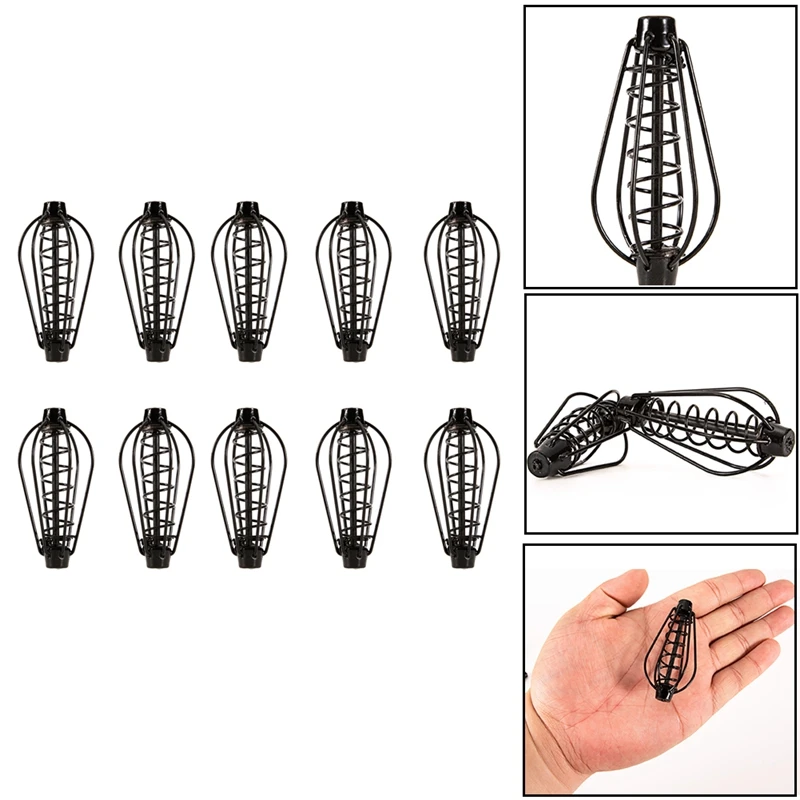 

10Pcs Spring Sinker Carp Fishing Feeder Fishing Bait Cage 6 Wire Method Swim Feeders Pesca Iscas Fish Tackle Tools