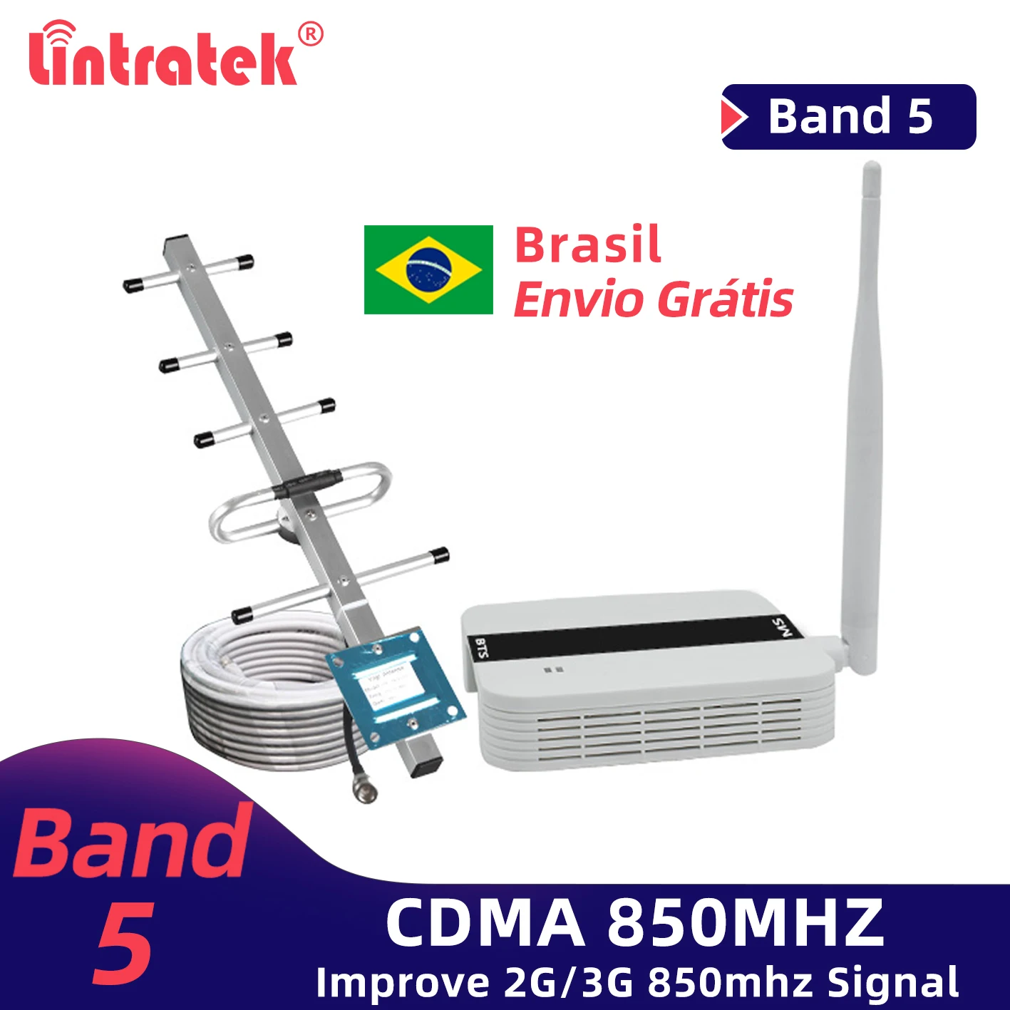Lintratek новый Ретранслятор 850 МГц 2G 3G усилитель CDMA GSM сотовый телефон сигнала полоса