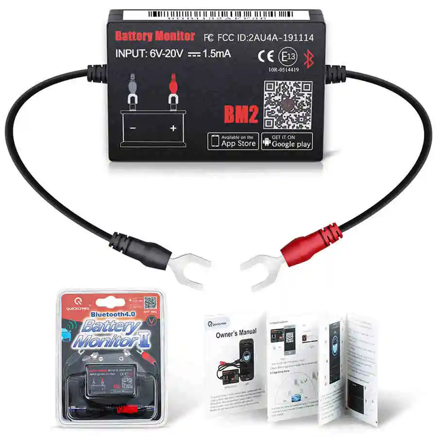 QUICKLYNKS Battery Monitor BM2 Bluetooth 4.0 Device Car 12V Tester | Автомобили и мотоциклы