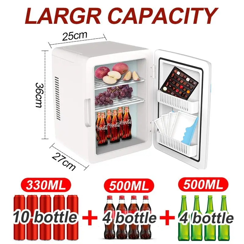 Портативный мини холодильник для дома и автомобиля 12 л охладитель двойного
