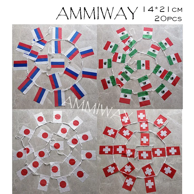 AMMIWAY 14x21 см 20 шт. флаги Испании Великобритании страны мира флажки Канада Франция