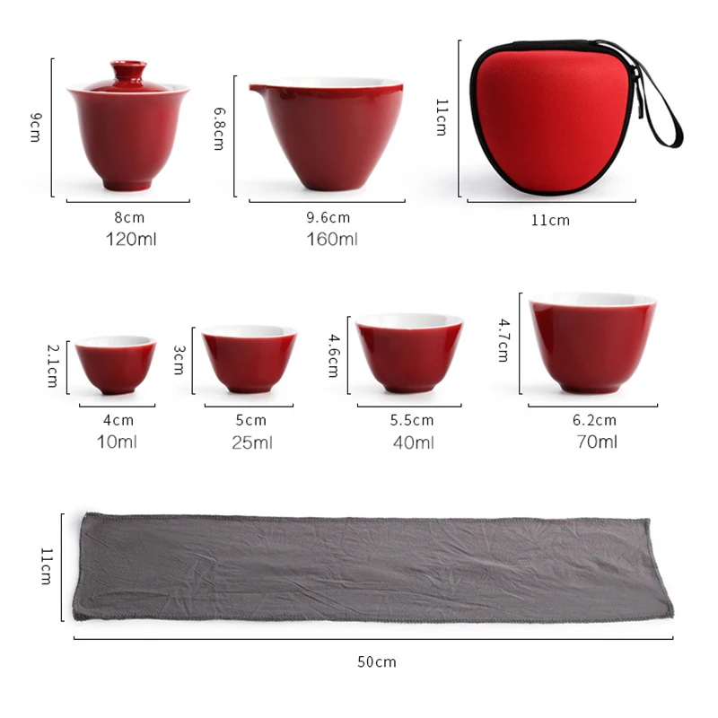 Керамический чайник Gaiwan один четыре чашки чайные наборы портативные дорожные