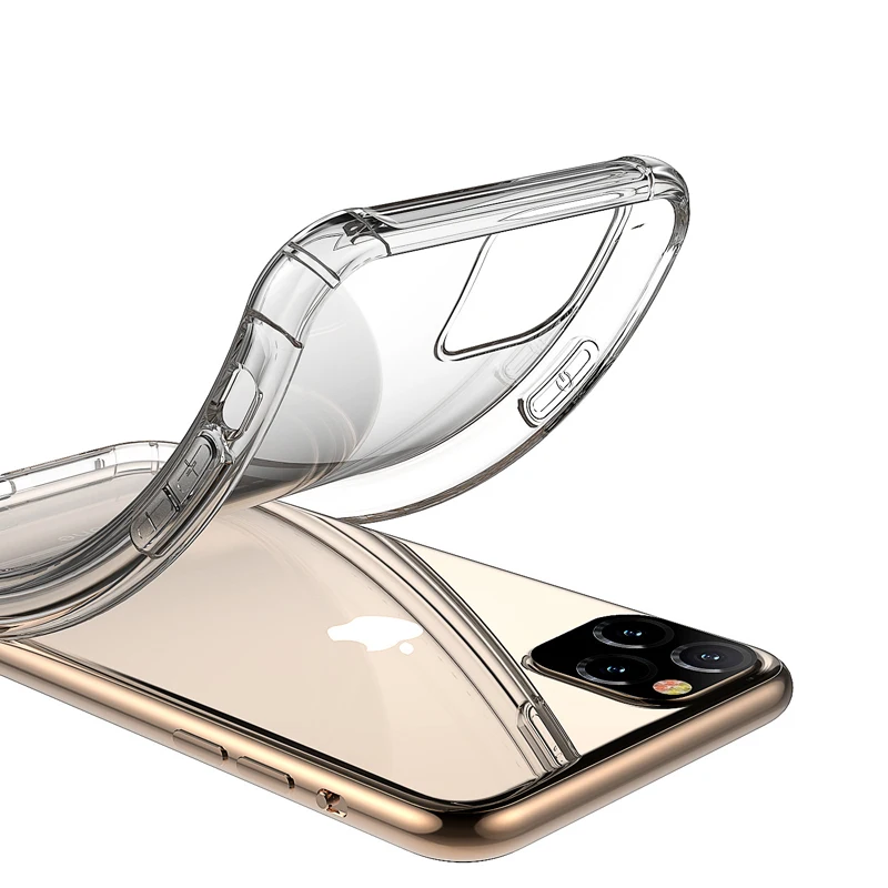 Чехол для Телефона iPhone X XR XS Max 11 Pro 6 6s 7 8 Plus ударопрочный бампер прозрачный мягкий