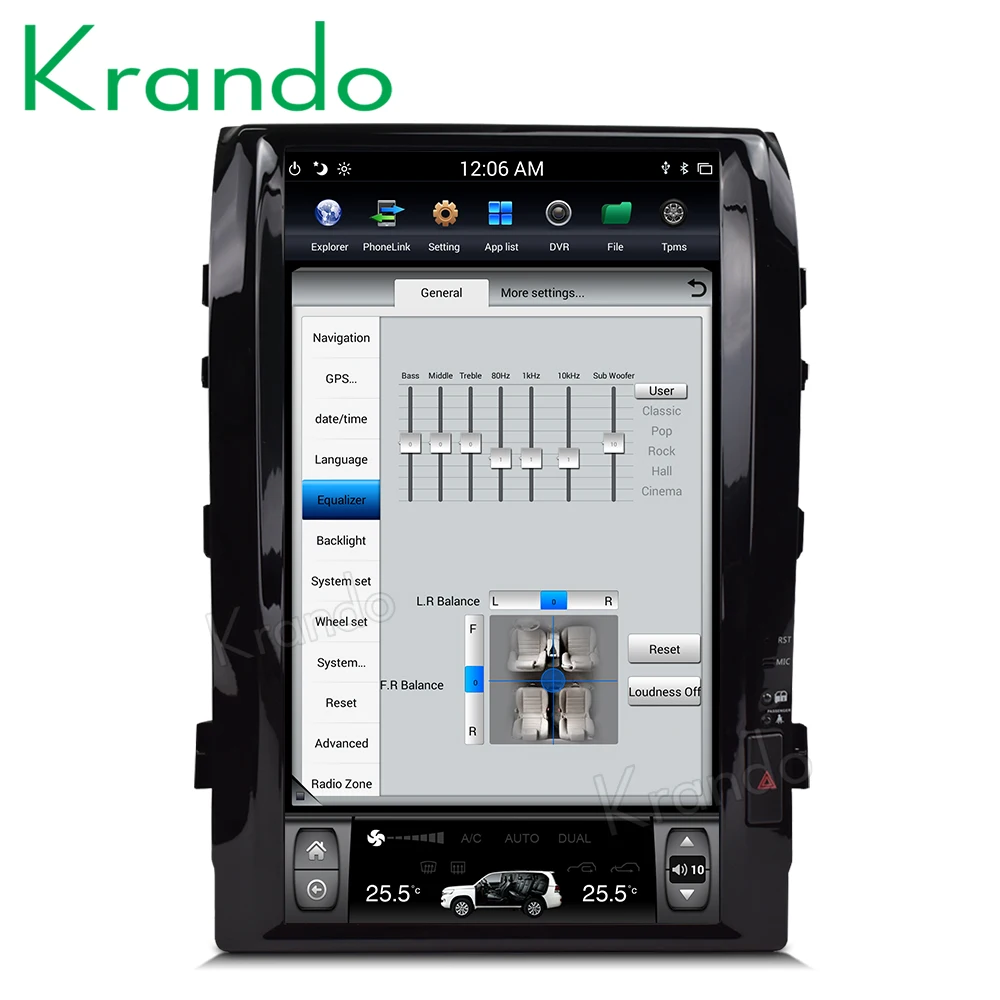 Автомобильный GPS экран Krando android 9 0 4 Гб 32 ПЗУ 16 &quot вертикальный Tesla style для Toyota Land