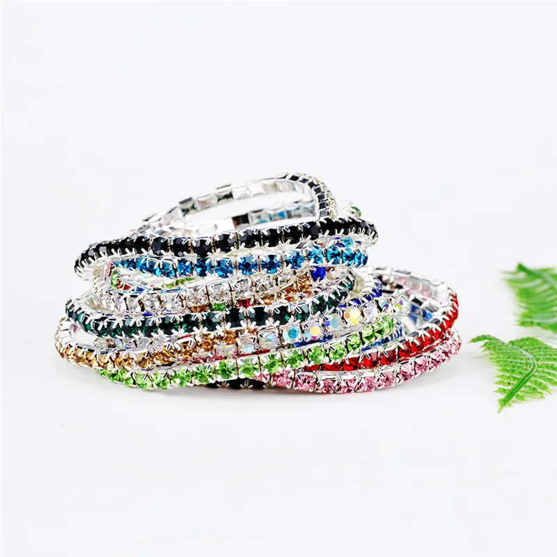 1 шт. горячий серебряный браслет горный хрусталь женский Красочный Блестящий