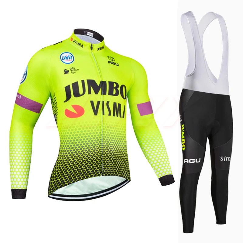 Зима, куртки для велоспорта JUMBO TEAM 9D, велосипедные штаны, Ropa Ciclismo, Мужские Термо флисовые, pro трикотаж для велосипедистов, одежда для велоспорта