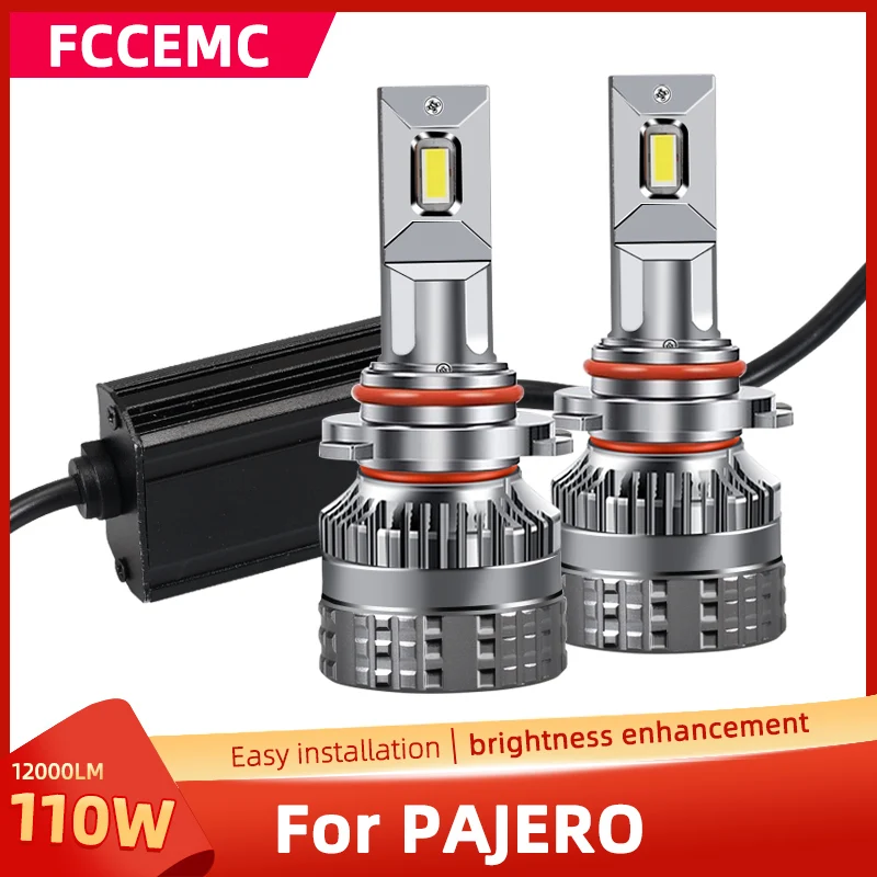 

FCCEMC H4 H11 9005 9004 Super Bright 2PCS Car Bulb 12000LM 110W Car Light Hi/Lo Beam Auto Lamp For Mitsubishi Pajero LED Canbus
