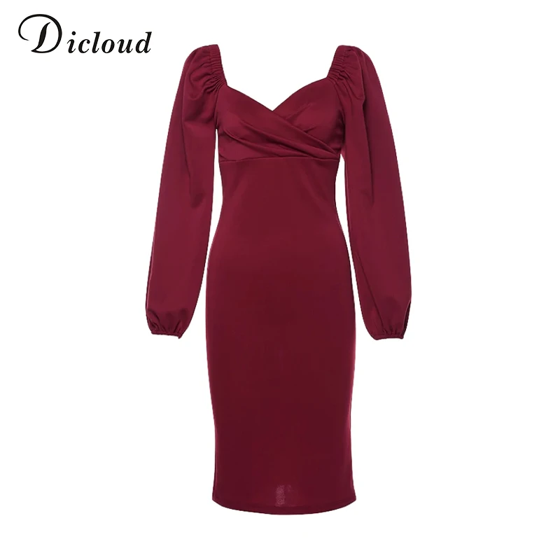 DICLOUD элегантные вечерние платья для женщин сексуальное винтажное облегающее
