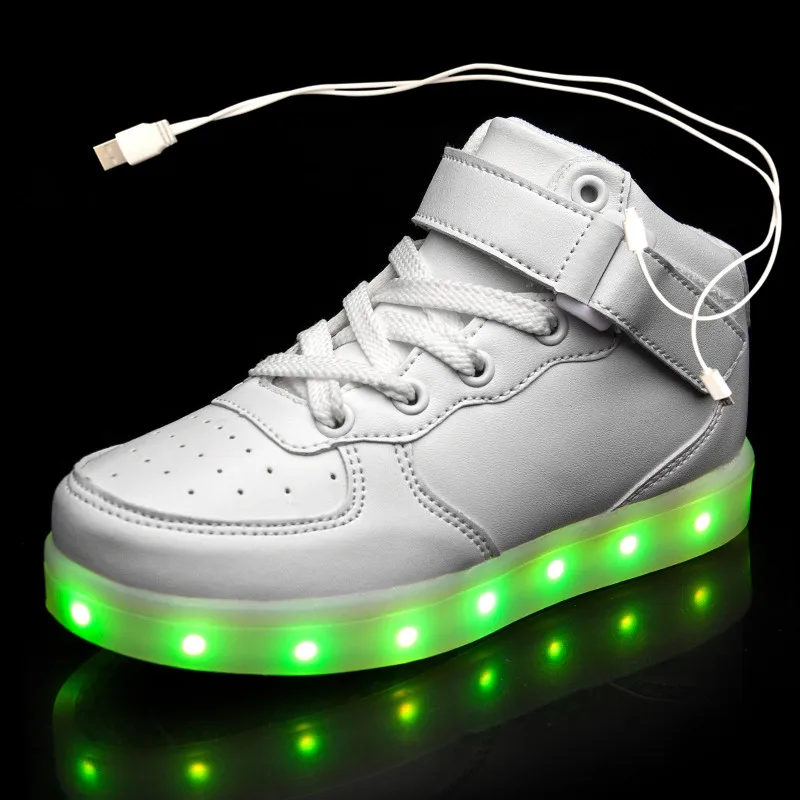 

Size 25-46 Kids Led Usb Charging Glowing Sneakers Children Hook Loop Fashion Luminous Shoes for Girls Boys Sneakers with Light