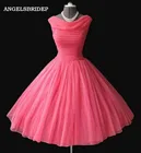 Женское платье с глубоким вырезом ANGELSBRIDEP, розовое бальное платье из органзы для выпускного вечера, для особых случаев