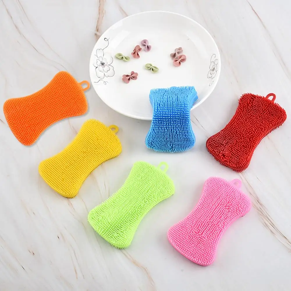 

Kitchen Silicone Cleaning Brush Dish Sponge Multi-functional Fruit Vegetable Cutlery Cleaning Sponges Brushes