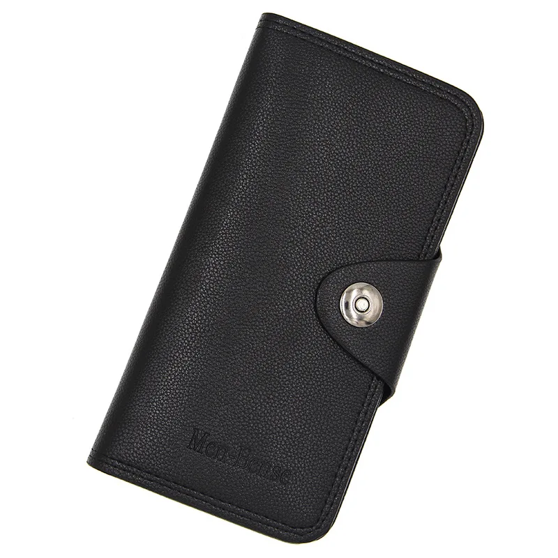 

PU Leather Purse for Men Wallets Large Capacity Men Wallet Business Solid Male Purses Coin Bag Wallet