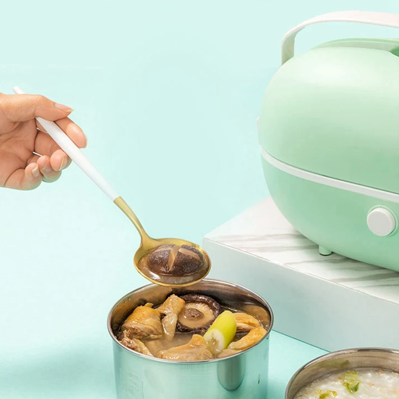 Электрическая мини рисоварка с термоподогревом Ланч бокс портативный пищевой