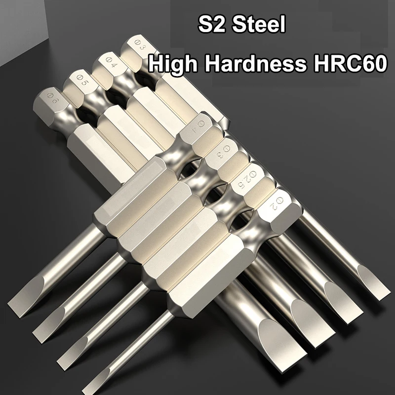 6 шт. Биты для отвертки с плоской головкой 50 мм/75 мм Длинный магнитный наконечник