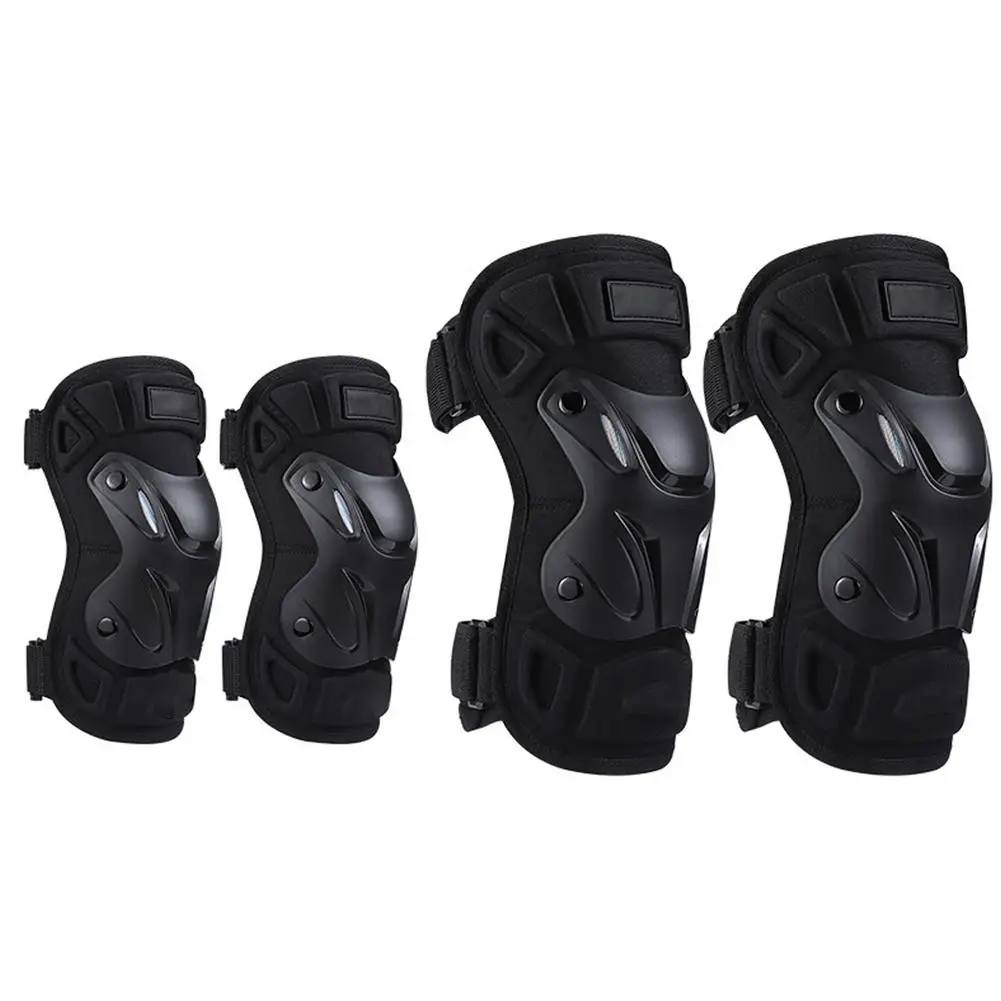 

4pcs/set Riding Knee Elbow Protector Pad Riding Knee Support Waterproof Pad Ergonomic Design Adjustable Protective Suit