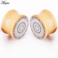 miqiao 2pcs hot sale wood flower ears 8mm 25mm exquisite piercing jewelry