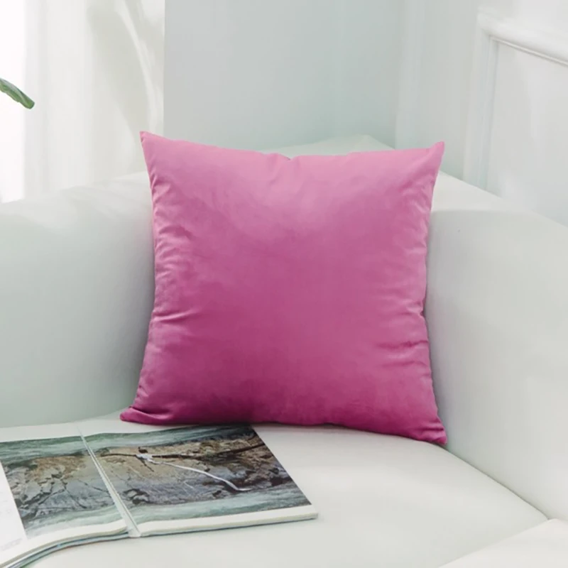 12 Nordic Style Velvet Pillowcase Simple Solid Throw Cushion Covers Square Pillow Cover for Bedroom Sofa Living Room Decoration - Цвет: 12