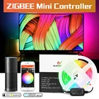 ZIGBEE мини контроллер комплект RGBCCT ТВ Светодиодные ленты светильник 5В USB Цвет изменение лента работает с Alexa Echo плюс Tuya SamrtThings