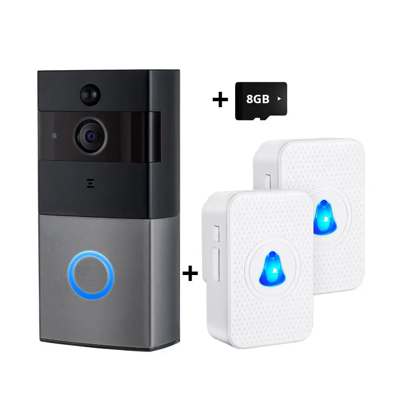 kit3 Tuya Smart Life беспроводной WiFi HD 1080P видео дверной звонок Домашняя безопасность PIR Обнаружение движения удаленный домофон 6 светодиодный IP08 дверной Звонок - Цвет: kit3