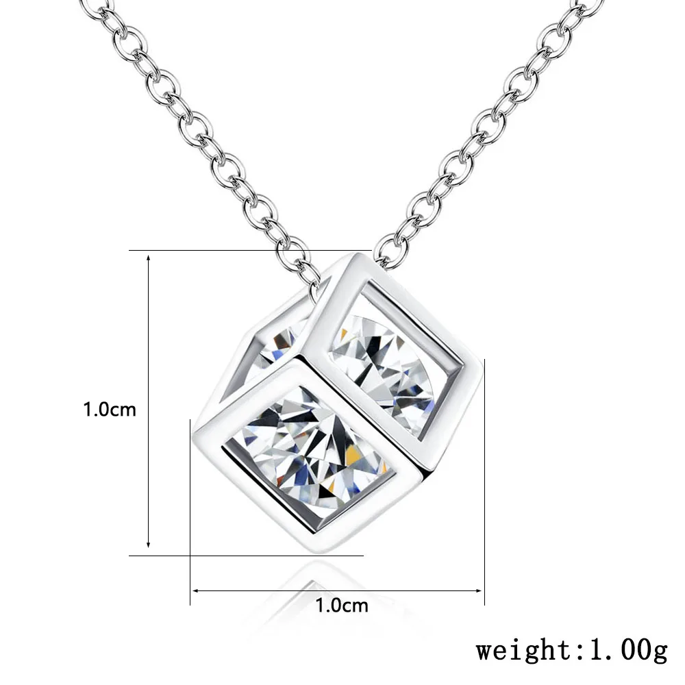 Женское круглое ожерелье из циркона квадратное 8 мм куб подарочное для девушки |