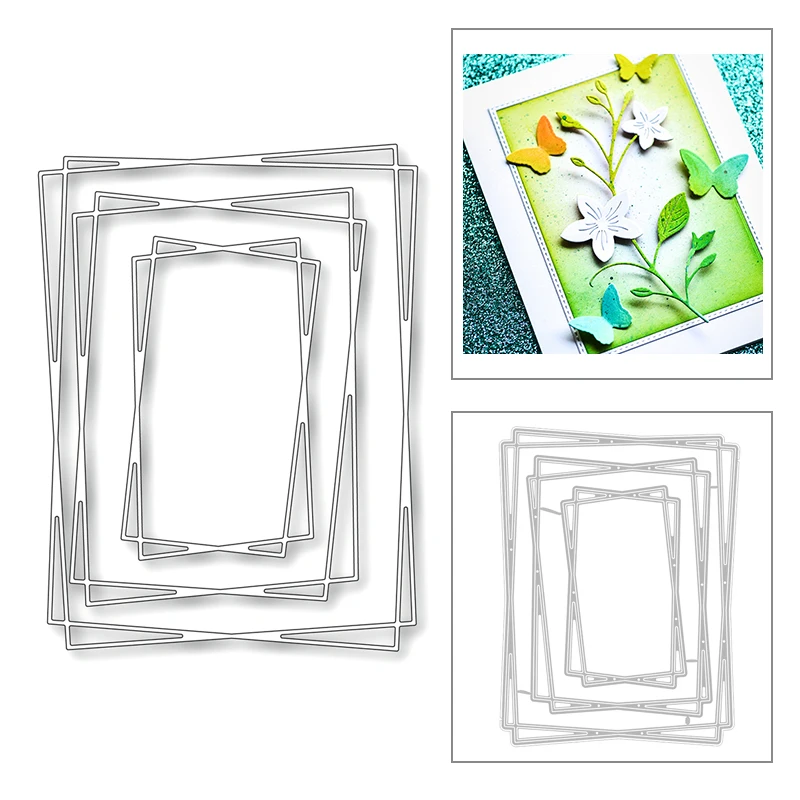 

Layered Rectangle Nesting Frame Background 2020 New Metal Cutting Dies For DIY Scrapbooking Paper and Card Making Craft No Stamp