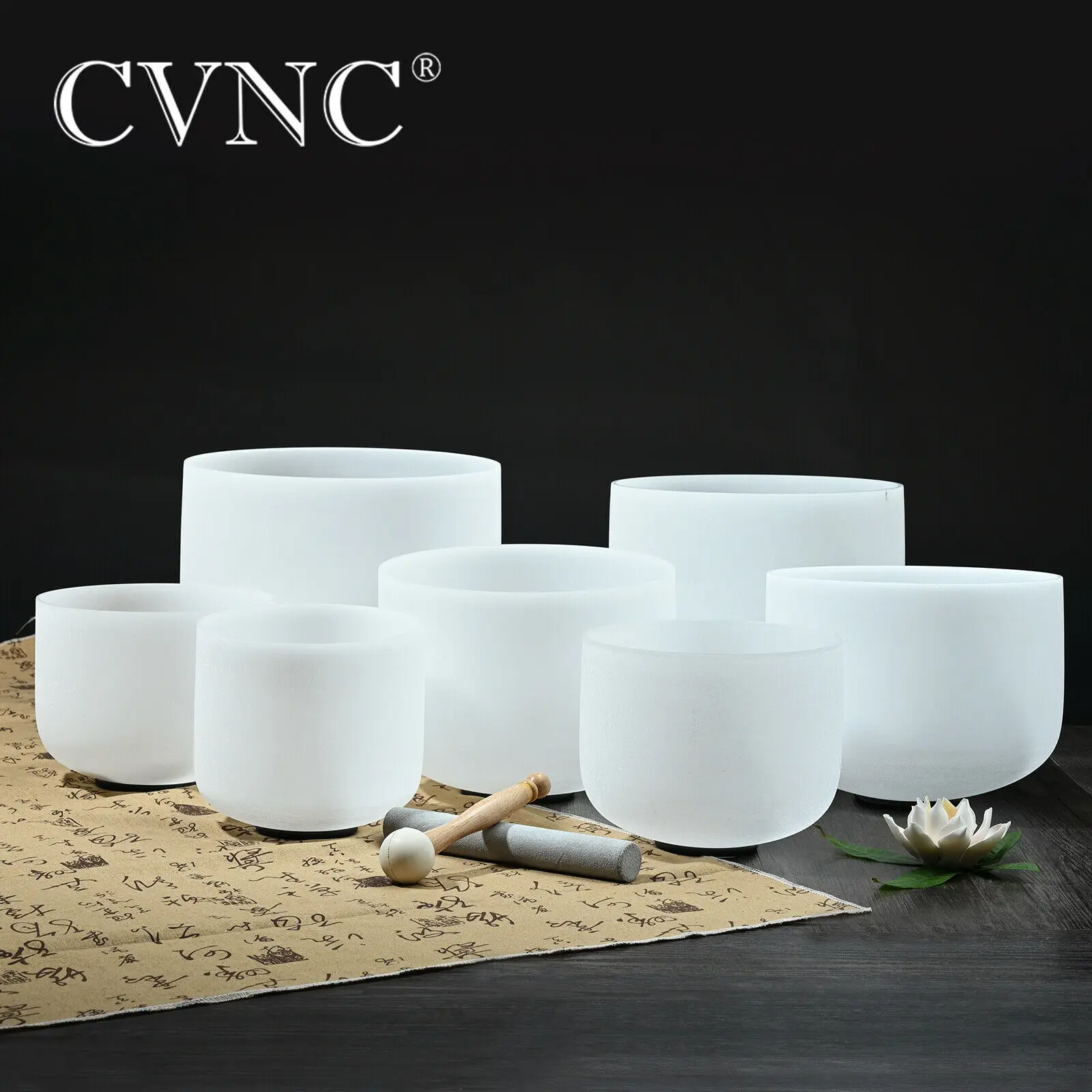 CVNC 7-12"/7"-13"/7“-14” /8-12” any one set of 7PCS Chakra Frosted Quartz Crystal Singing Bowls Free Shipping Cost | Спорт и