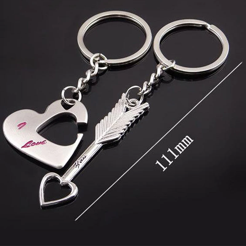 

Korean Fashion Hot Sale 2PCS Cupid Metal Key Chain Heart Key Ring Valentine's Day gifts Keychain Keyring