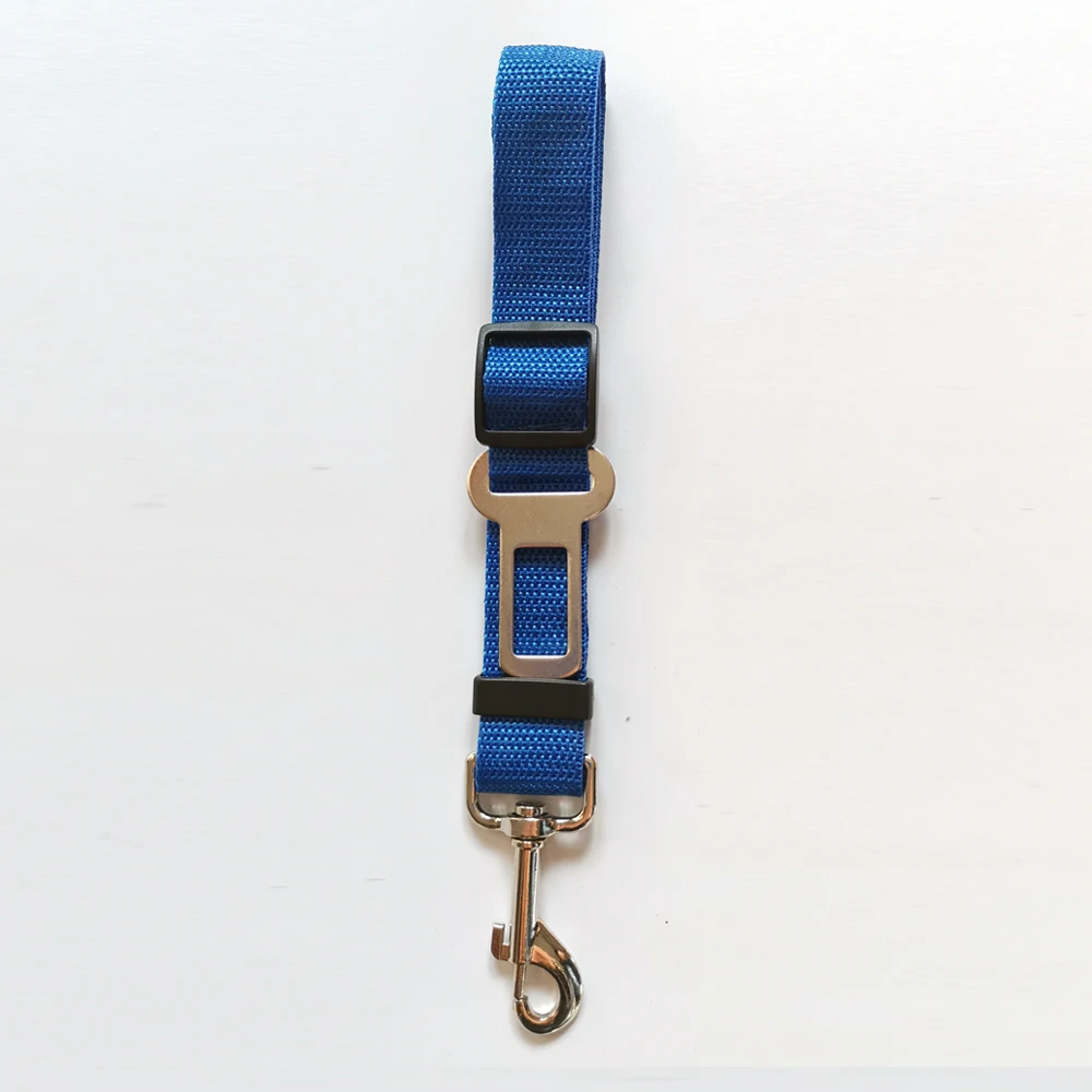 1 шт. нейлоновое сиденье для щенка поводок для собак ремень безопасности для автомобиля товары для животных дорожный зажим регулируемый ремень безопасности для собак - Цвет: Dark Blue