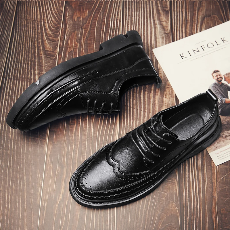 

Loafers Men Shoes Breathable Comfortable brogue Leather Flats oxfords fashion Spring Fashion Casual Shoes Man Hot Sale