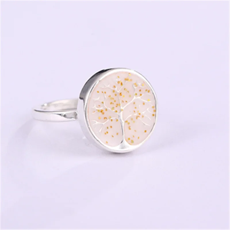 

Creative Luxury Atmosphere Oil Painting Silver Color Ring European and American Christmas Tree Ring for Women's Party Jewelr