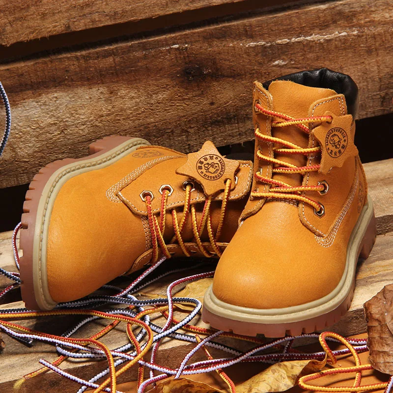 Новые детские кожаные ботинки Dolakids на осень/зиму новая Корейская версия детских