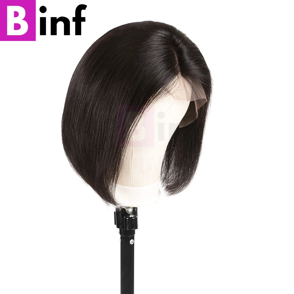 Короткие прямые парики Боба для женщин перуанские кружевные передние