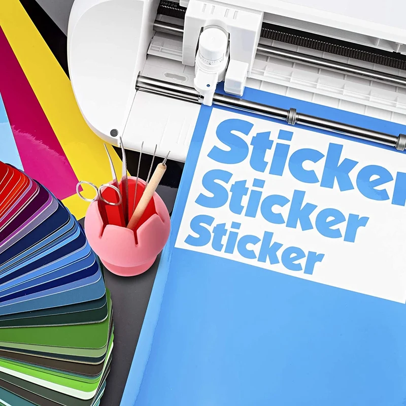 

2 Pieces Suctioned Vinyl Weeding Scrap Collector Wine Cup Shaped Organizer for Cricut Tools and Accessories