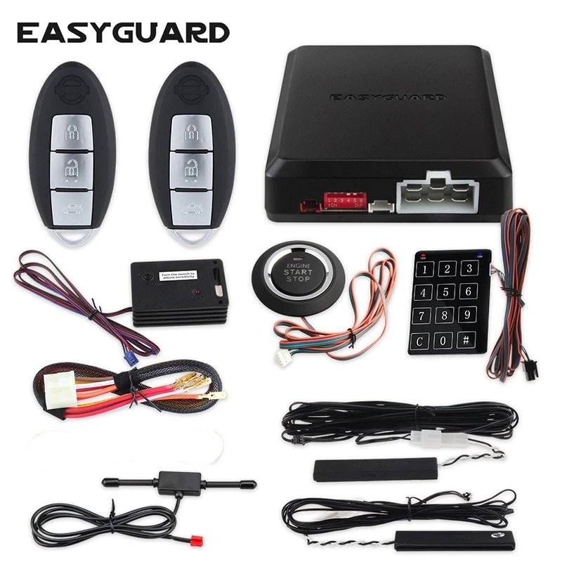 EASYGUARD интеллектуальная PKE Автомобильная сигнализация прыгающий код