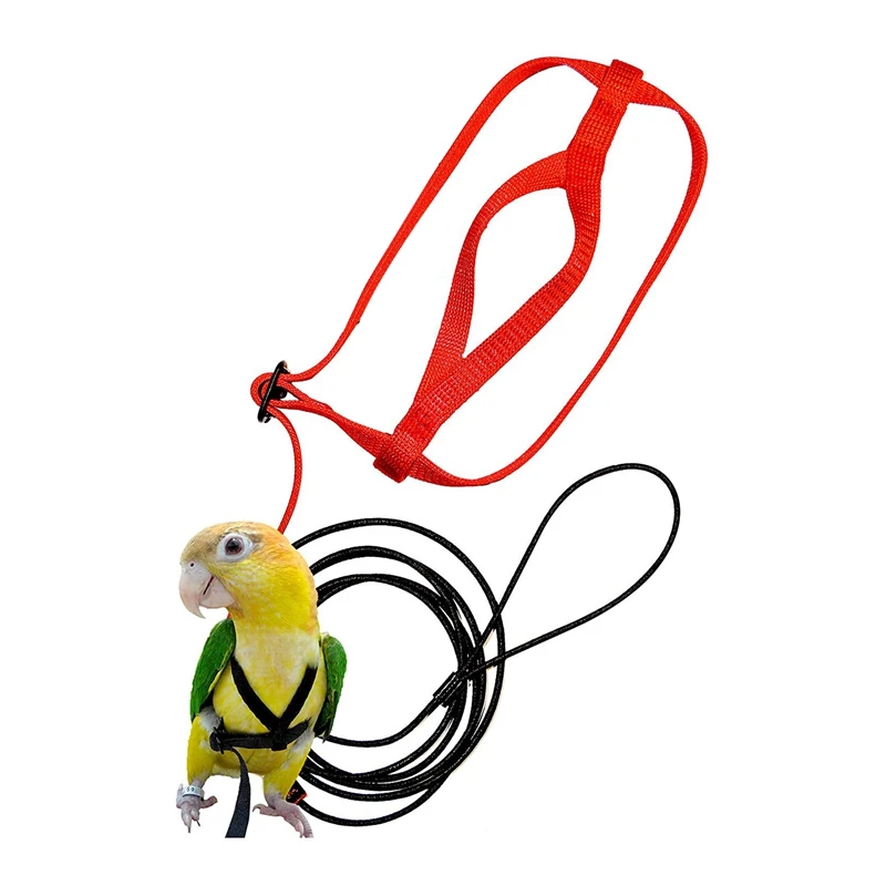

Pet шлейка для птицы и поводка, регулируемая попугай шлейка для птицы поводок-Pet анти-укуса тренировочная веревка открытый Летающий поводок и...