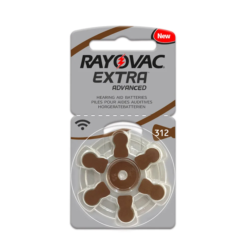 60 шт. Rayovac Extra воздушно цинковые батарейки для слуховых аппаратов A312 312A ZA312 312 PR41 S312