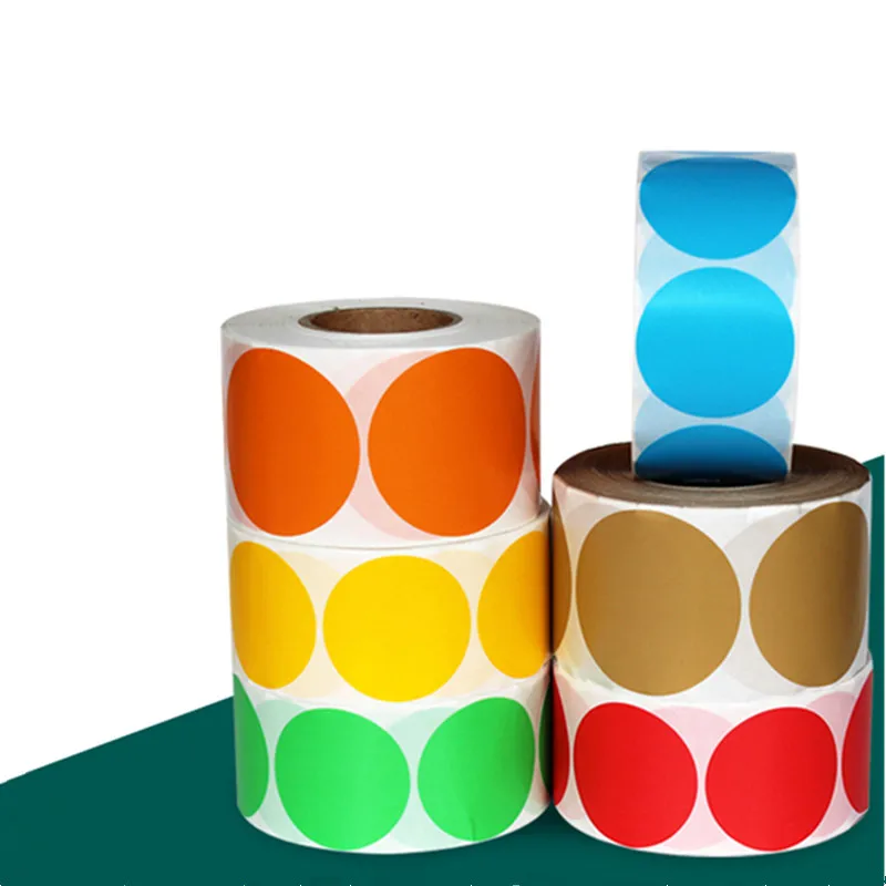 

CX цена на штрих-код QR-код круглая наклейка Диаметр 20 -100 мм красный желтый синий зеленый цвет термопринтер Круглая этикетка