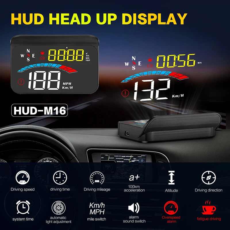 

Головой вверх Дисплей GPS HUD км/ч Windsheild проекционный Спидометр с вождения, напоминающий о Автомобильная электроника для всех автомобилей