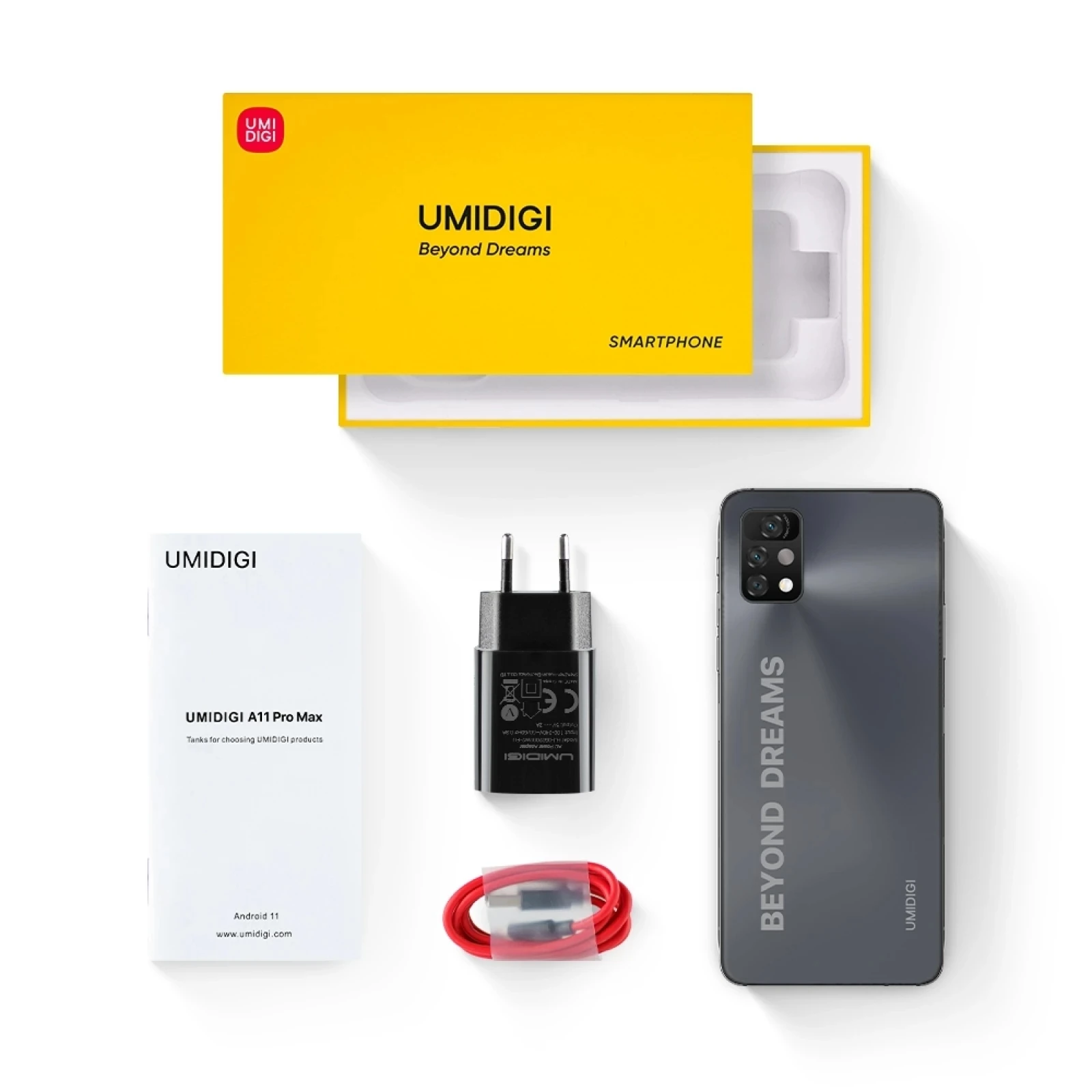 Смартфон UMIDIGI A11 Pro Max 4/8 ГБ + 128 6 8 дюйма FHD Helio G80 48 МП тройная камера с искусственным