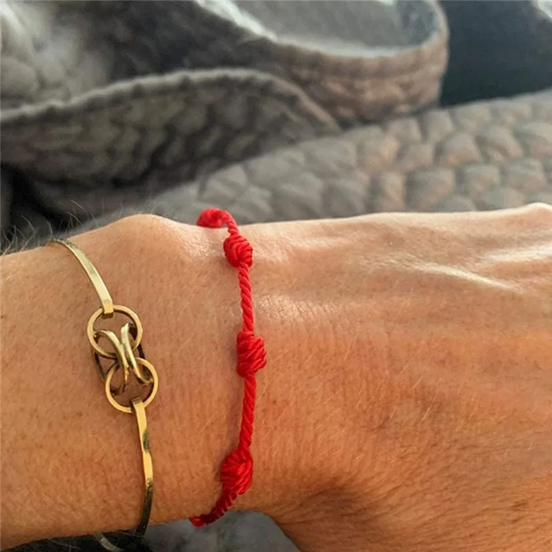 Ручной работы красный браслеты из нержавеющей стали для защиты женщин