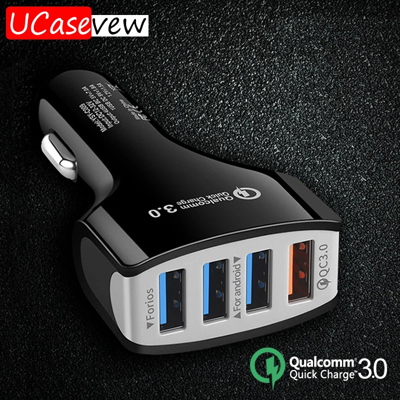 35 вт 4 порта USB автомобильное зарядное устройство QC 3 0 быстрая зарядка для iPhone 11 Pro