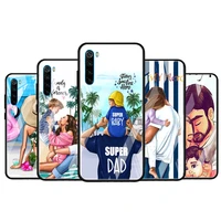 hot dad mom baby girl for xiaomi redmi k40 k30 k20 pro plus 9c 9a 9 8a 7 luxury shell tempered glass phone case cover
